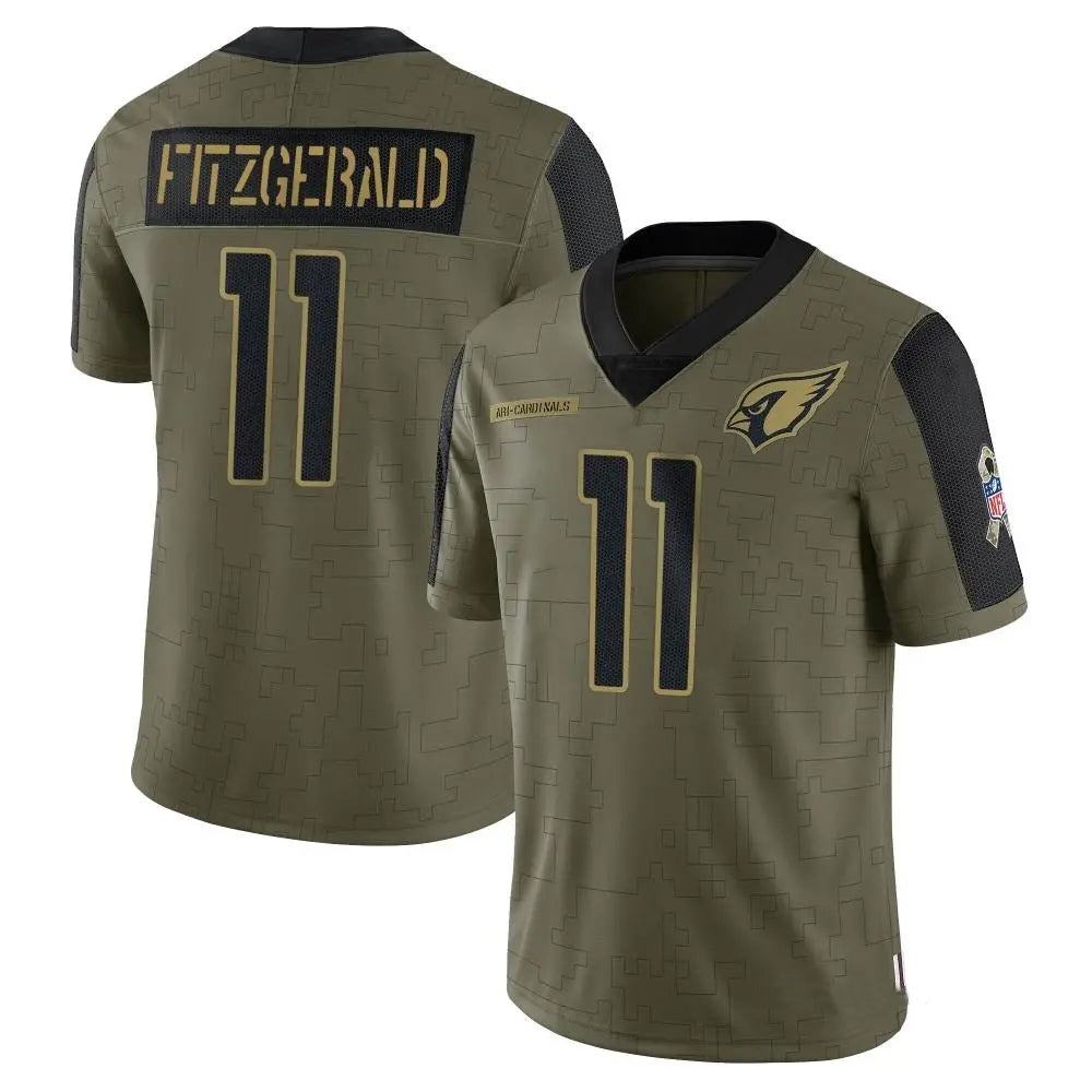 Kooe A.Cardinals #11 Larry Fitzgerald Player Salute To Service Olive Stitched Jerseys