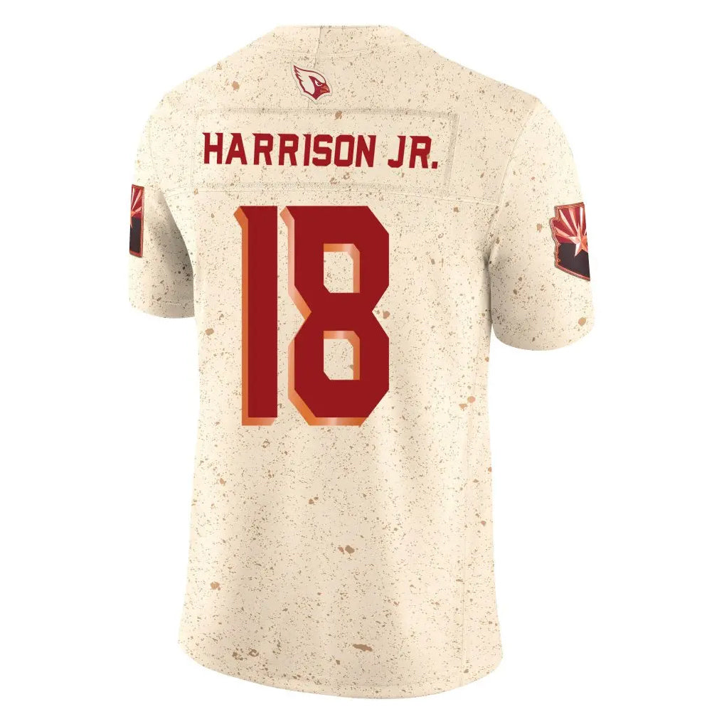 Kooe A.Cardinals #18 Marvin Harrison Jr. Player Cream Rivalries Collection Vapor Limited Home Game Stitched Jerseys