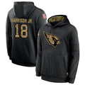 Kooe A.Cardinals #18 Marvin Harrison Jr. Player Black Salute to Service Hoodies  Stitched Jerseys