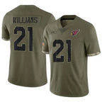 Kooe A.Cardinals #21 Garrett Williams Player Olive Salute To Service Stitched Jerseys