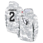 Kooe A.Cardinals #2 Will Johnson Player Camo Salute to Service Hoodies Stitched Jerseys