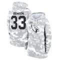 Kooe A.Cardinals #33 Trey Benson Player Arctic Camo Salute to Service Hoodies Stitched Jerseys