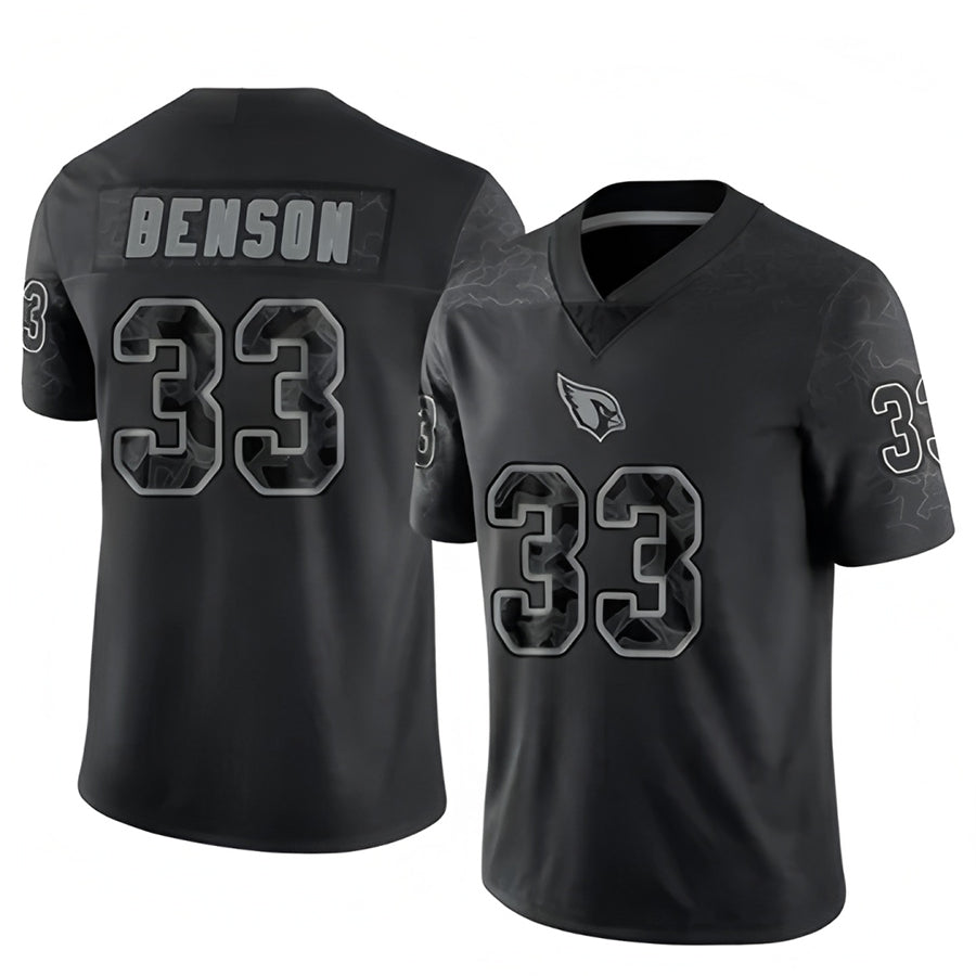 Kooe A.Cardinals #33 Trey Benson Player Black RFLCTV Limited Stitched Jerseys