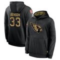 Kooe A.Cardinals #33 Trey Benson Player Black Salute to Service Hoodies Stitched Jerseys