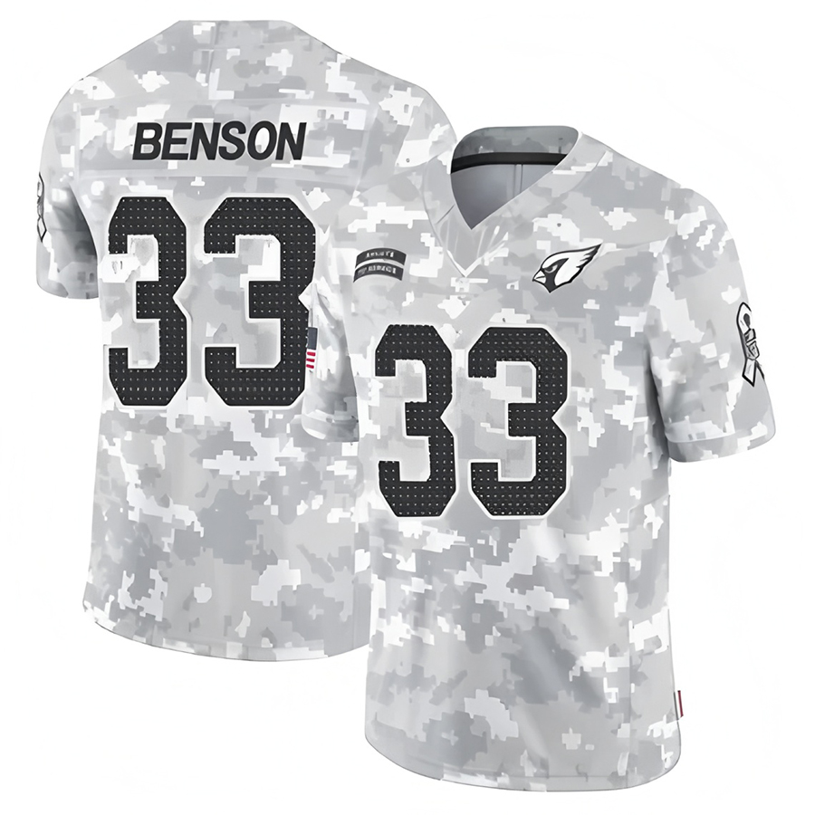 Kooe A.Cardinals #33 Trey Benson Player Camo Salute to Service Limited Stitched Jerseys
