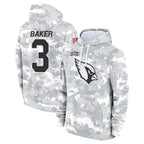 Kooe A.Cardinals #3 Budda Baker Player Arctic Camo Salute to Service Limited Hoodie Stitched Jerseys