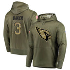 Kooe A.Cardinals #3 Budda Baker Player Olive Salute to Service Limited Hoodie Stitched Jerseys