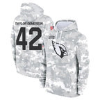 Kooe A.Cardinals #42 Dadrion Taylor-Demerson Player Camo Salute to Service Hoodies Stitched Jerseys