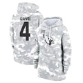 Kooe A.Cardinals #4 Jeremiyah Love Player Arctic Camo Salute to Service Hoodies Football Jerseys