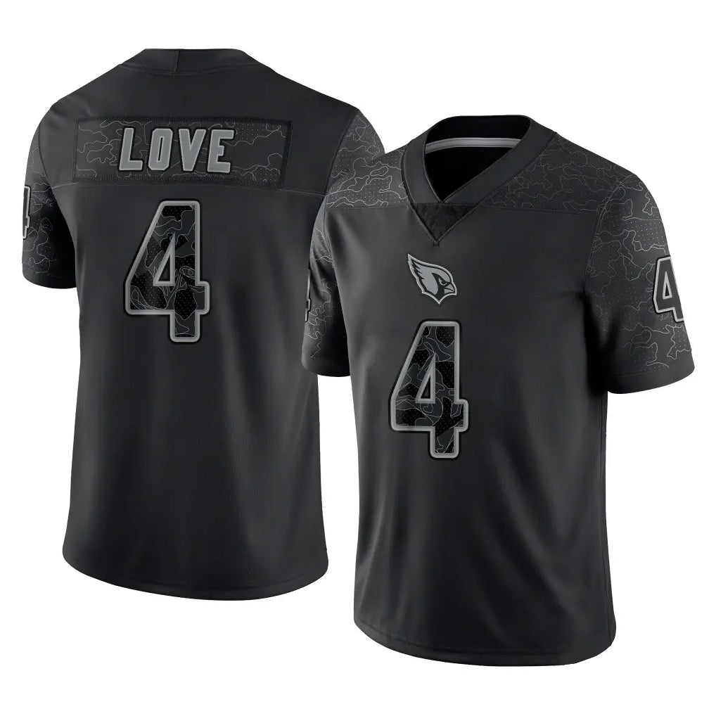 Kooe A.Cardinals #4 Jeremiyah Love Player Black RFLCTV Limited Home Game Stitched Jerseys
