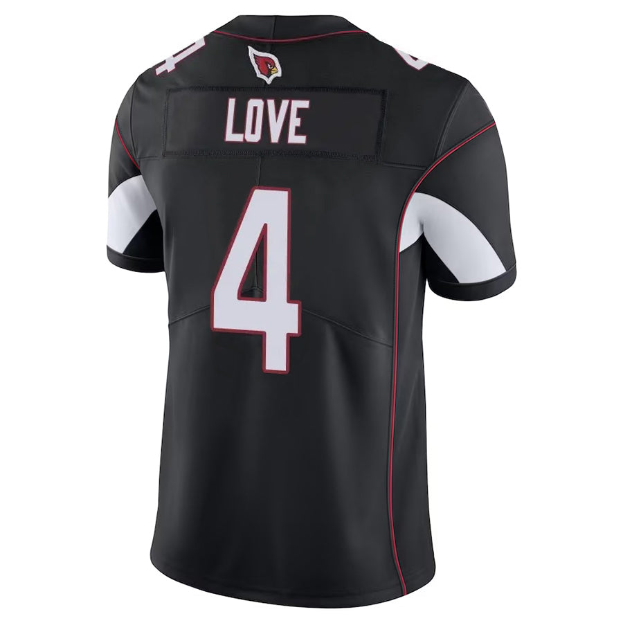 Kooe A.Cardinals #4 Jeremiyah Love Player Black Vapor Limited Home Game Stitched Jerseys