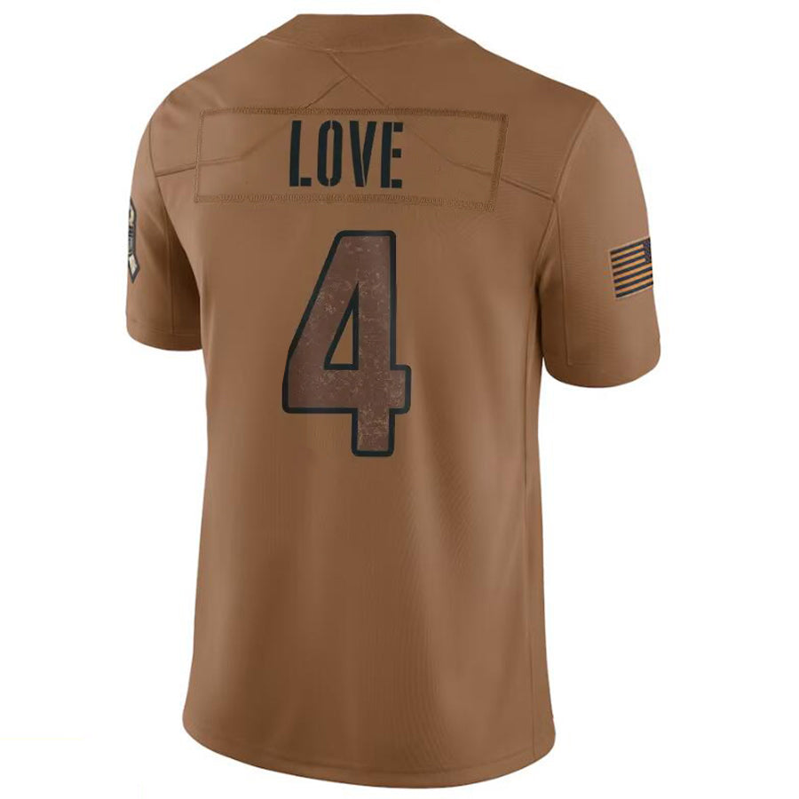 Kooe A.Cardinals #4 Jeremiyah Love Player Brown Limited Salute To Service Game Stitched Jerseys