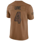 Kooe A.Cardinals #4 Jeremiyah Love Player Brown Limited Salute To Service Game Stitched Jerseys