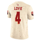 Kooe A.Cardinals #4 Jeremiyah Love Player Cream Rivalries Collection Vapor Limited Home Game Stitched Jerseys
