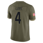 Kooe A.Cardinals #4 Jeremiyah Love Player Olive Salute To Service Limited Home Game Stitched Jerseys