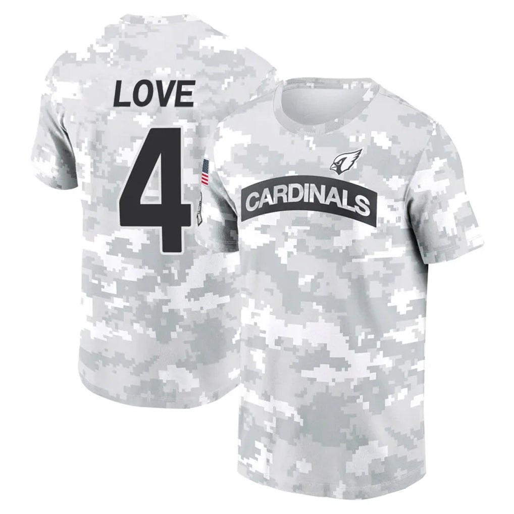 Kooe A.Cardinals #4 Jeremiyah Love Player Salute to Service Hoodies & T-Shirts Football Jerseys