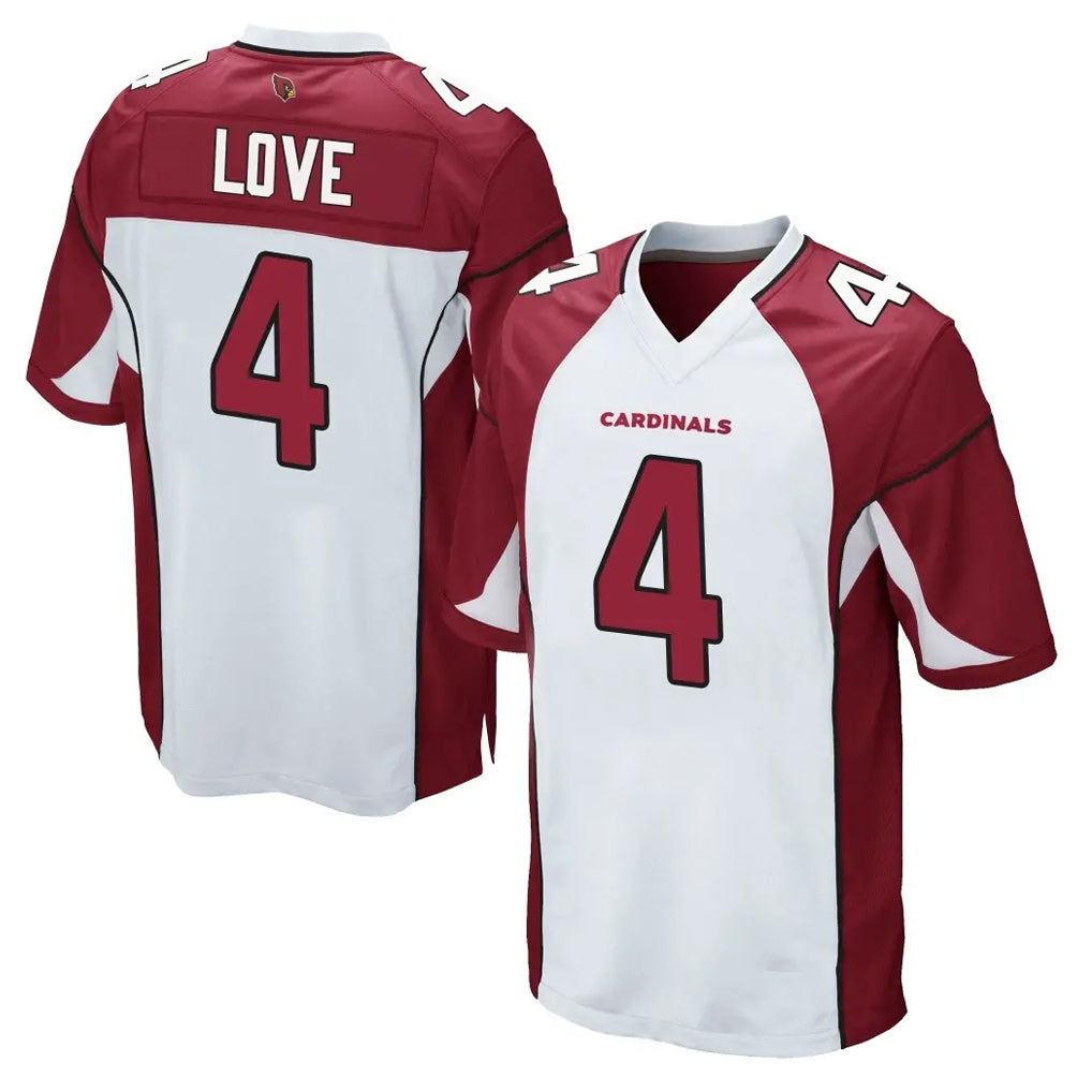 Kooe A.Cardinals #4 Jeremiyah Love Player White Cardinal Home Game Stitched Jerseys