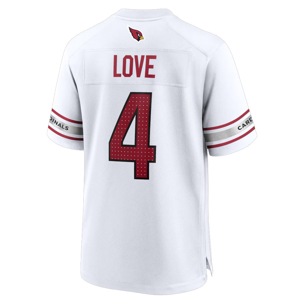Kooe A.Cardinals #4 Jeremiyah Love Player White Home Game Stitched Jerseys