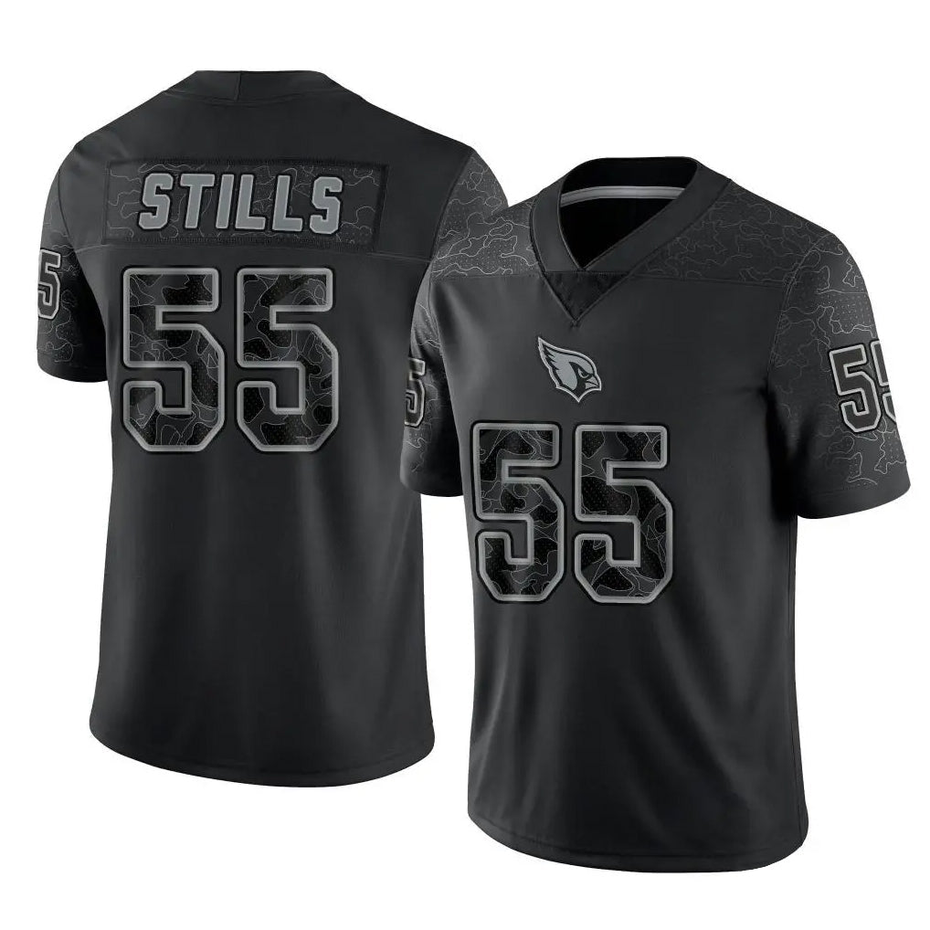 Kooe A.Cardinals #55 Dante Stills Player Black RFLCTV Limited Home Game Stitched Jerseys