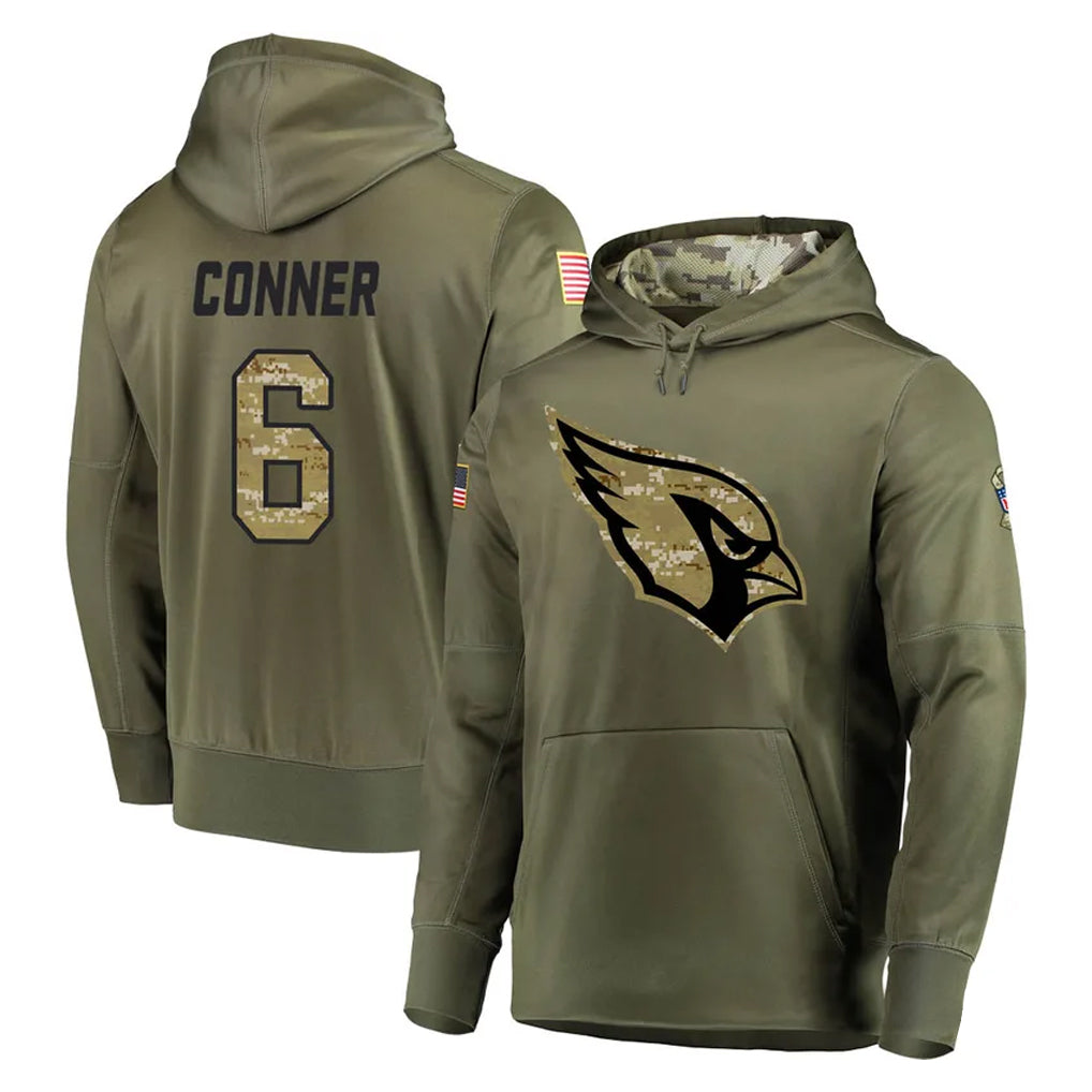Kooe A.Cardinals #6 James Conner Player Olive Salute to Service Limited Hoodie Stitched Jerseys