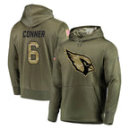 Kooe A.Cardinals #6 James Conner Player Olive Salute to Service Limited Hoodie Stitched Jerseys