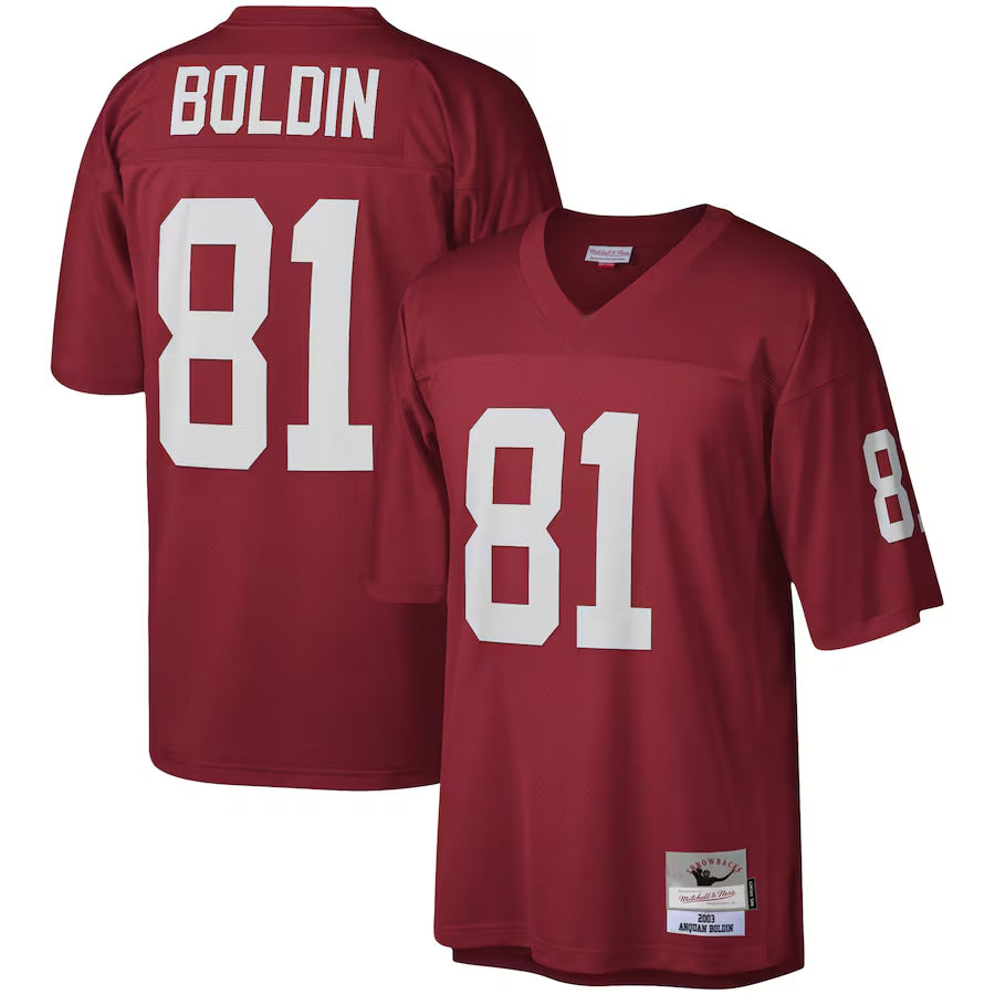 Kooe A.Cardinals #81 Anquan Boldin Player Mitchell & Ness Cardinal Legacy Replica Stitched Jerseys