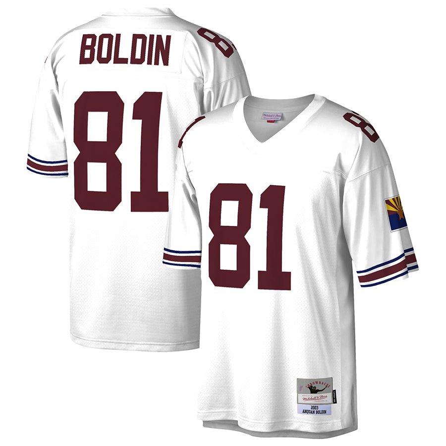 Kooe A.Cardinals #81 Anquan Boldin Player Mitchell & Ness White Legacy Replica Stitched Jerseys