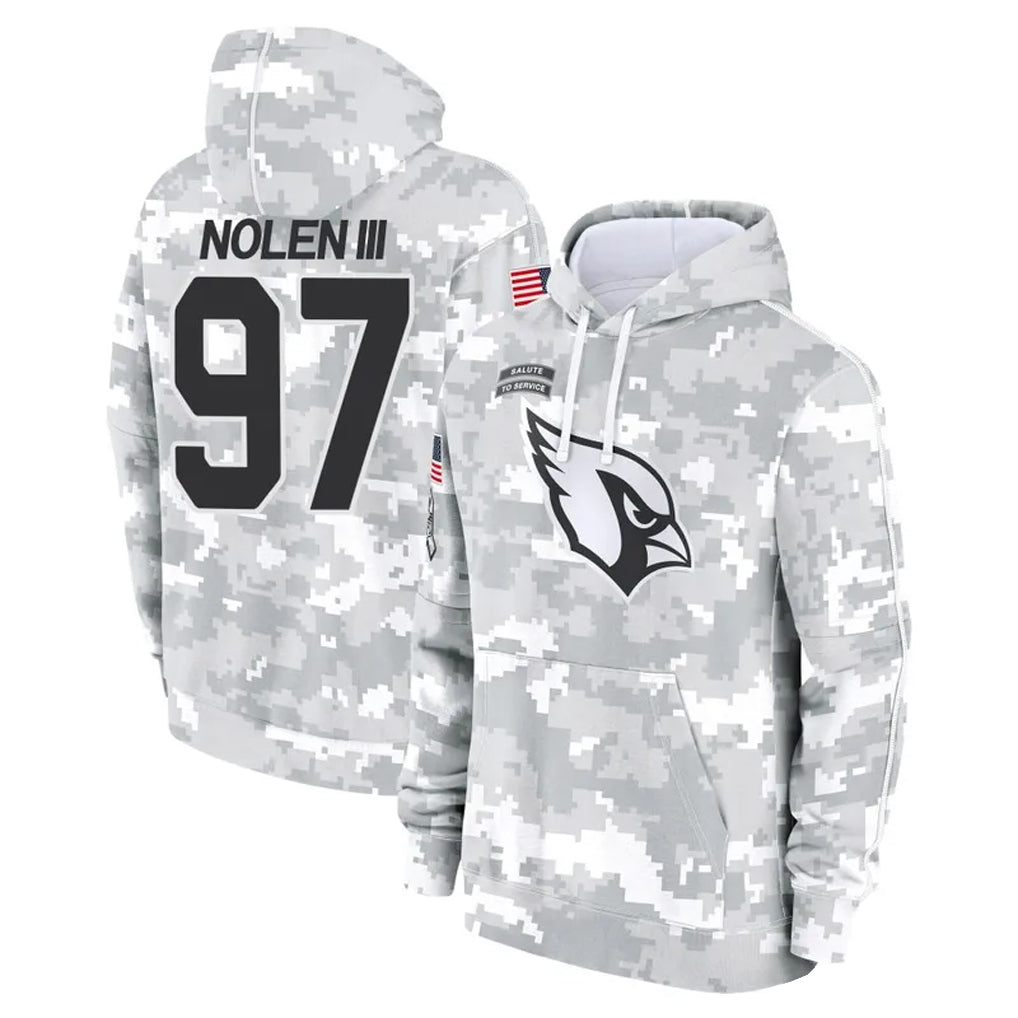 Kooe A.Cardinals #97 Walter Nolen Player Arctic Camo Salute to Service Limited Hoodies Stitched Jerseys