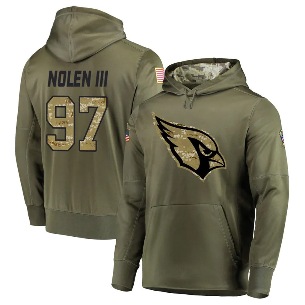 Kooe A.Cardinals #97 Walter Nolen Player Olive Salute to Service Limited Hoodies Stitched Jerseys