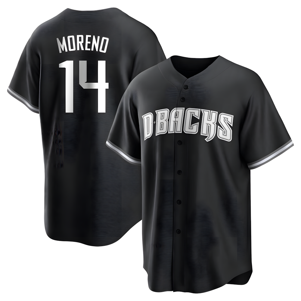 Kooe A.Diamondbacks #14 Gabriel Moreno Player Black jersey White Replica Stitched Jerseys