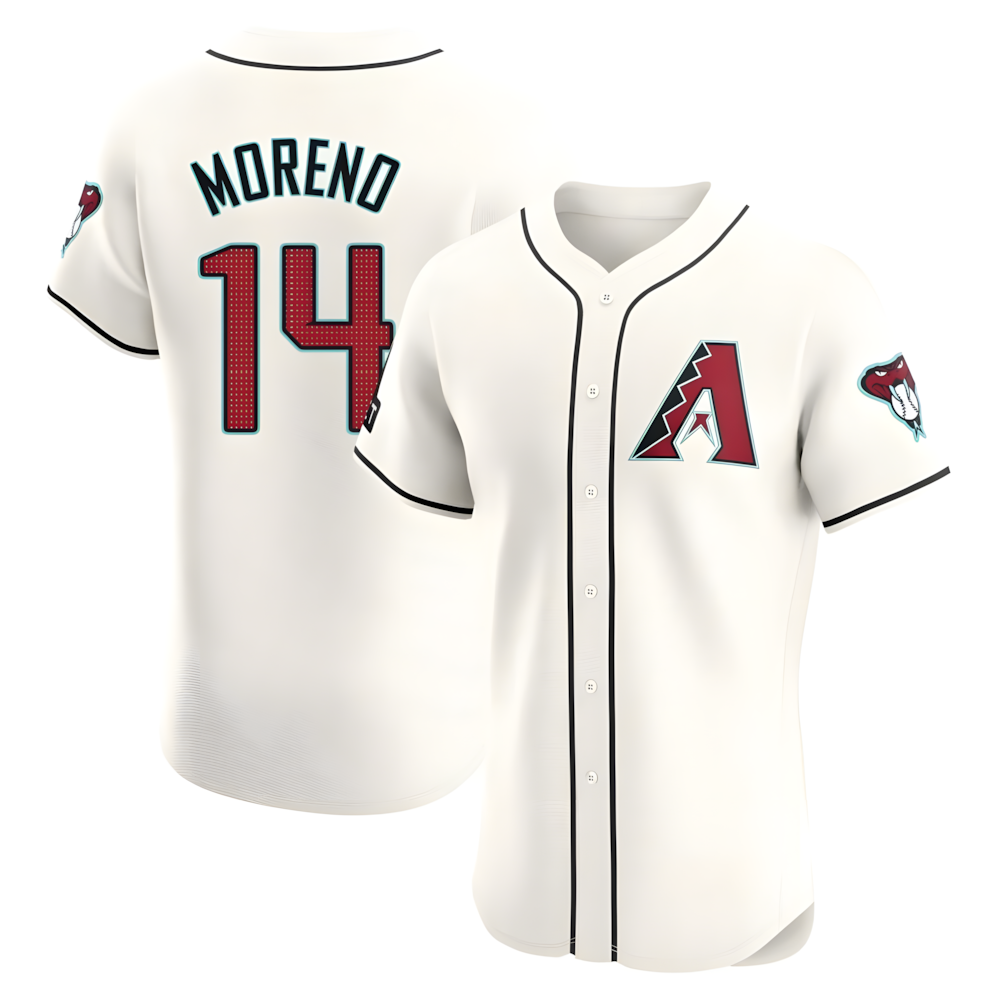 Kooe A.Diamondbacks #14 Gabriel Moreno Player Cream Elite Home Patch Stitched Jerseys