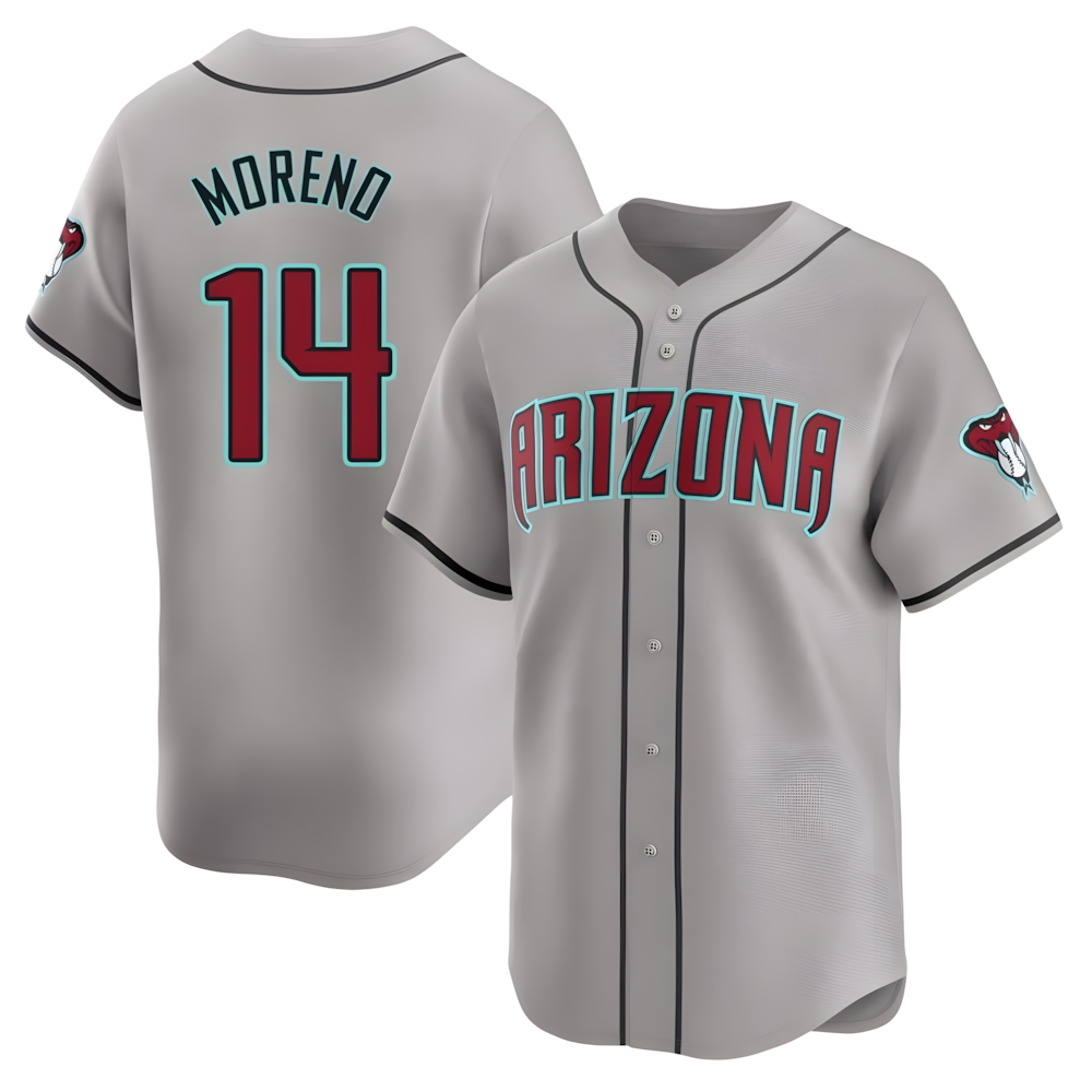 Kooe A.Diamondbacks #14 Gabriel Moreno Player Gray Limited Away Stitched Jerseys