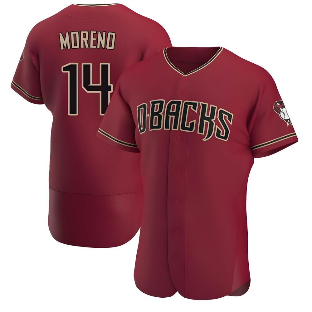 Kooe A.Diamondbacks #14 Gabriel Moreno Player Red Authentic Crimson Alternate Stitched Jerseys
