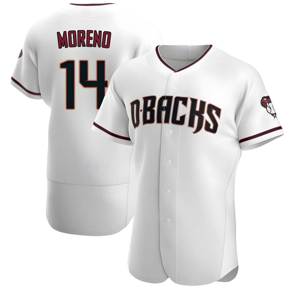 Kooe A.Diamondbacks #14 Gabriel Moreno Player White Crimson Home Stitched Jerseys