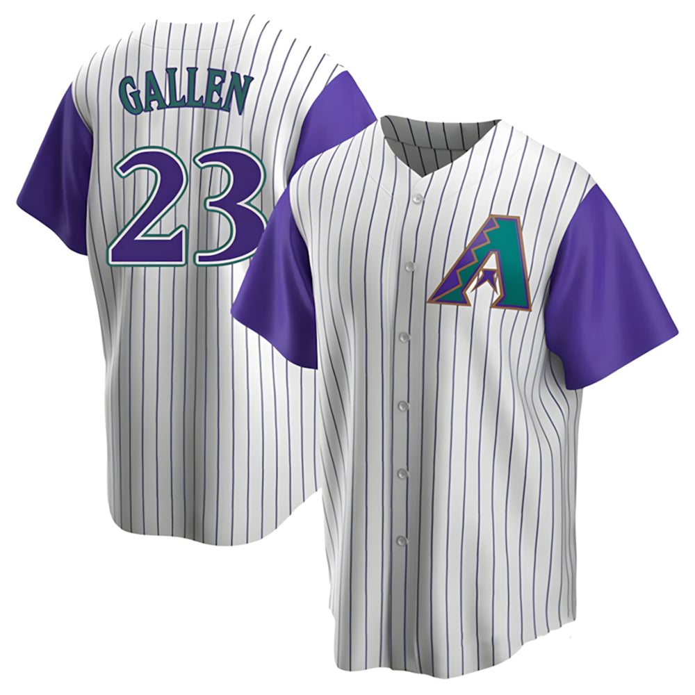 Kooe A.Diamondbacks #23 Zac Gallen Player White-Purple Replica Stitched Jerseys