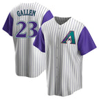Kooe A.Diamondbacks #23 Zac Gallen Player White-Purple Replica Stitched Jerseys