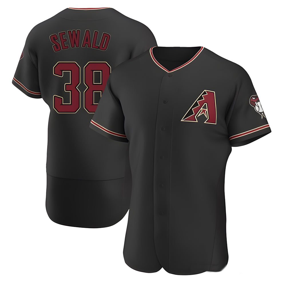 Kooe A.Diamondbacks #38 Paul Sewald Player  Black Alternate Authentic Stitched Jersey