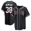 Kooe A.Diamondbacks #38 Paul Sewald Player  Black Replica Fashion Out Stitched Jersey