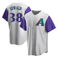 Kooe A.Diamondbacks #38 Paul Sewald Player  Cream Purple Alternate Cooperstown Collection Stitched Jersey