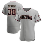 Kooe A.Diamondbacks #38 Paul Sewald Player Gray Authentic Road Stitched Jersey