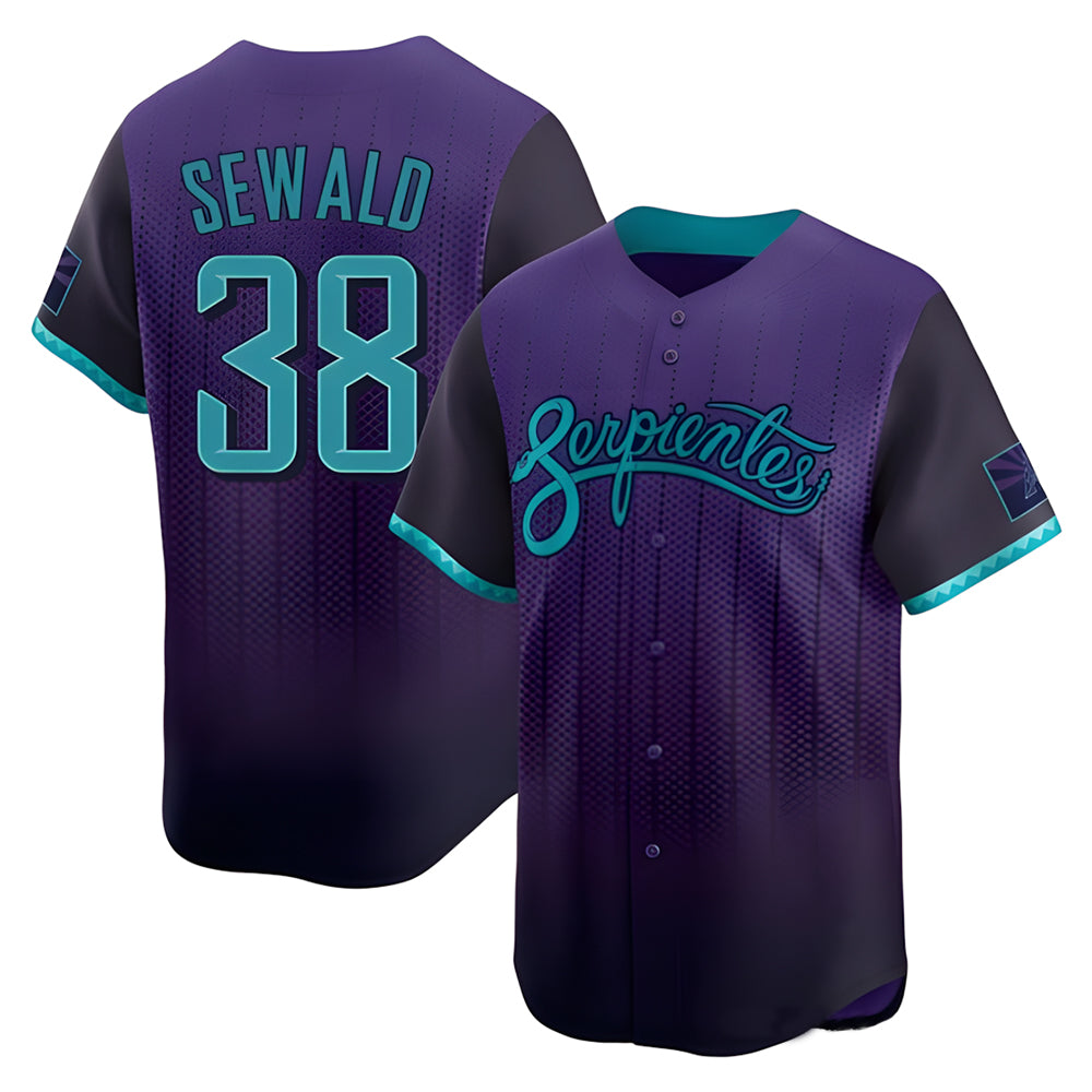 Kooe A.Diamondbacks #38 Paul Sewald Player Purple Limited 2025 City Connect Stitched Jersey