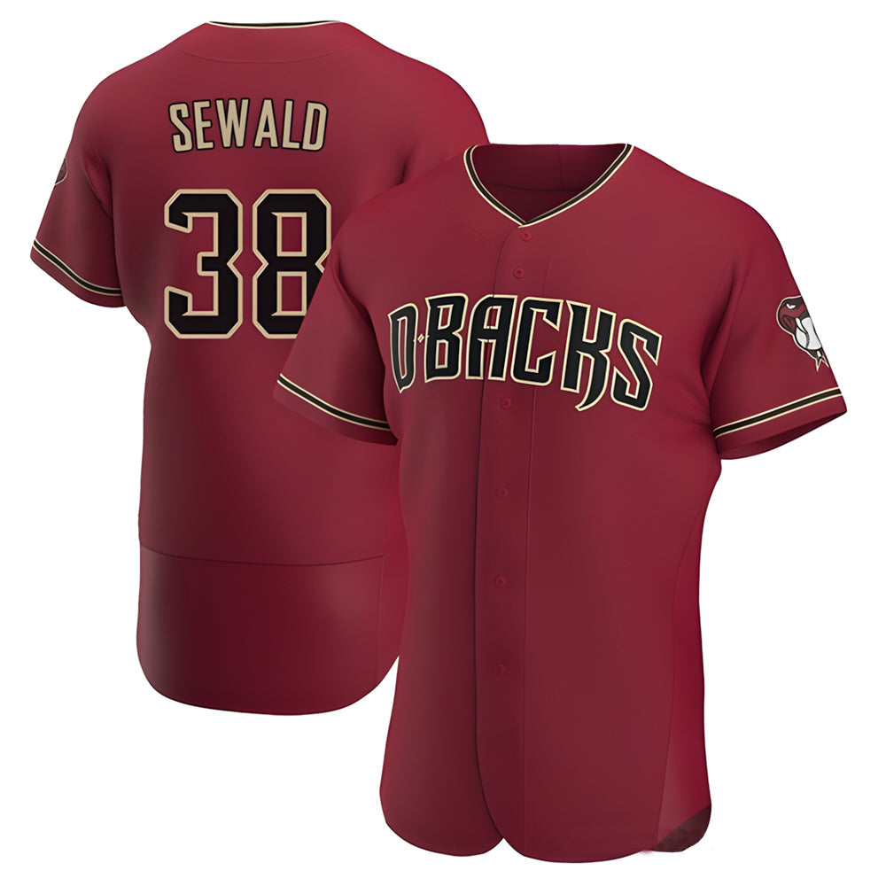 Kooe A.Diamondbacks #38 Paul Sewald Player Red Crimson Alternate Stitched Jersey