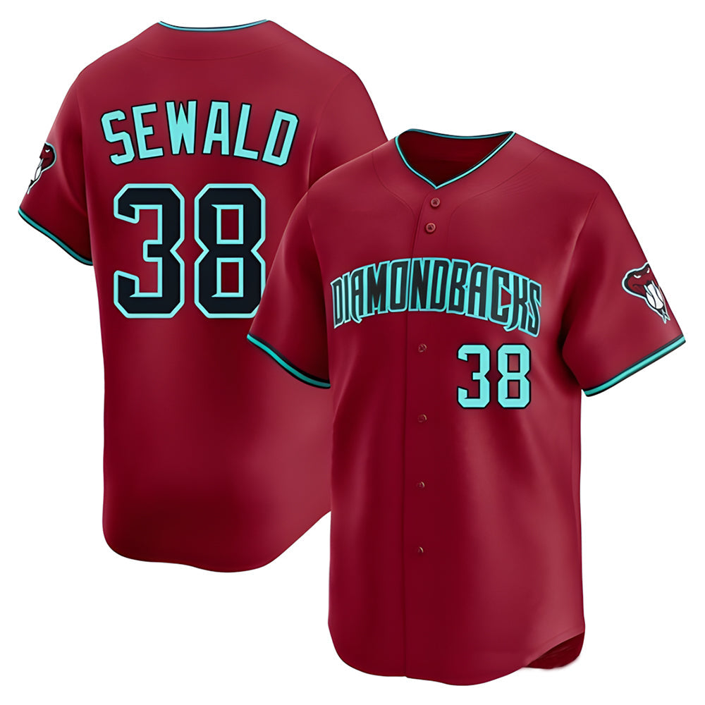 Kooe A.Diamondbacks #38 Paul Sewald Player Red Limited Alternate Stitched Jersey
