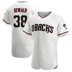 Kooe A.Diamondbacks #38 Paul Sewald Player White Authentic Crimson Home Stitched Jersey