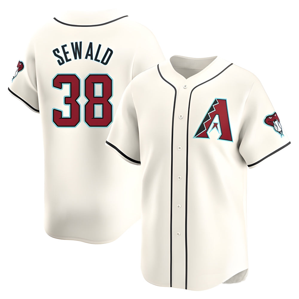 Kooe A.Diamondbacks #38 Paul Sewald Player White Limited Home Stitched Jersey