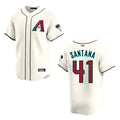 Kooe A.Diamondbacks #41 Carlos Santana Player Cream game time Stitched Jersey