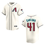 Kooe A.Diamondbacks #41 Carlos Santana Player Cream game time Stitched Jersey
