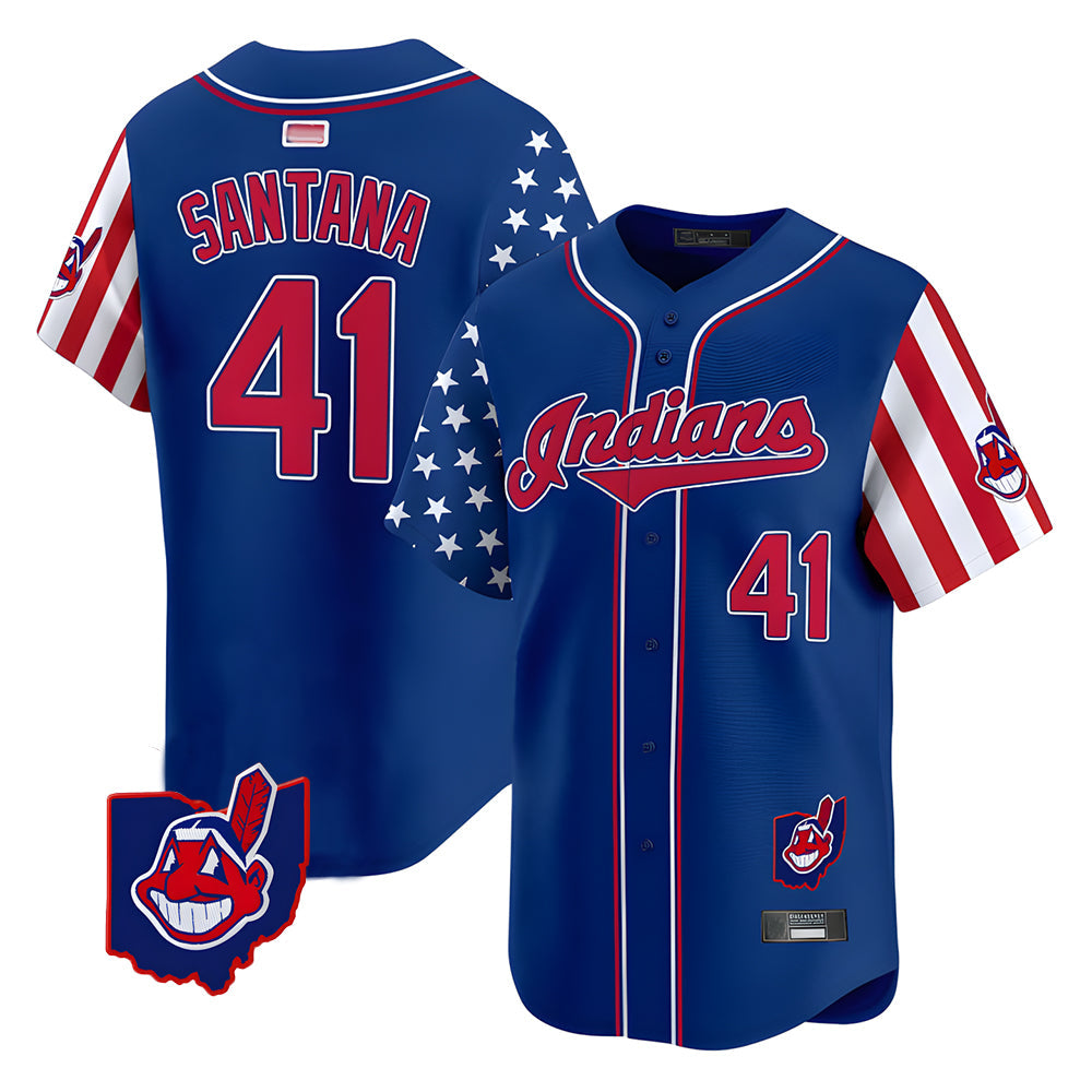 Kooe A.Diamondbacks #41 Carlos Santana Player Royal Independence Day Vapor Premier Limited Stitched Jersey