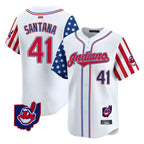 Kooe A.Diamondbacks #41 Carlos Santana Player White Independence Day Vapor Premier Limited Stitched Jersey