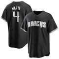 Kooe A.Diamondbacks #4 Ketel Marte Player Black Pointed collar Replica Game Stitched Jerseys